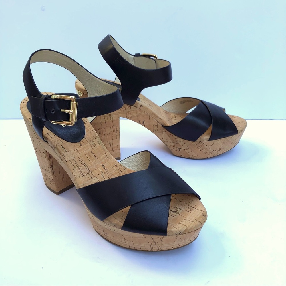 Michael Kors cork strappy heals